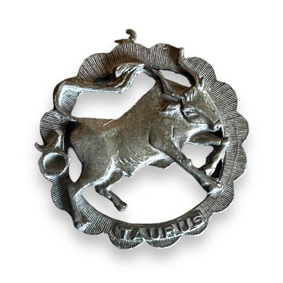 Rafaelian Taurus Zodiac Pewter Colored Pendant (Damaged) - Picture 1 of 4